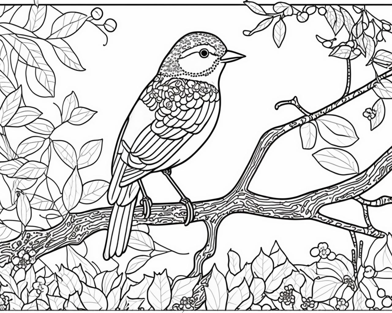 AI Midjourney Prompt for Adult Coloring Pages