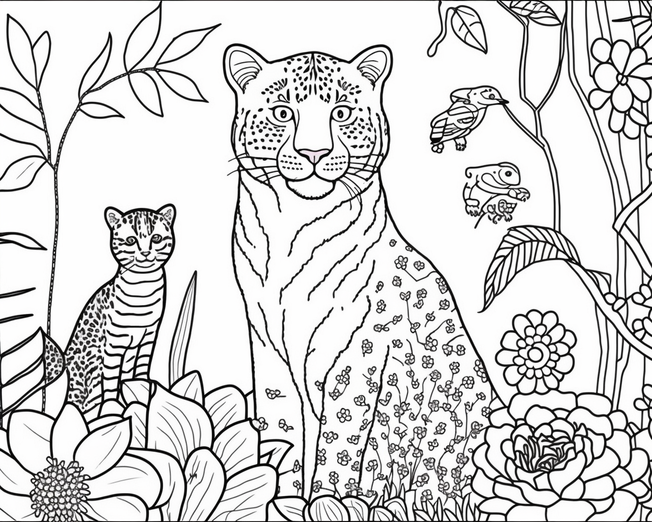 AI Midjourney Prompt for Adult Coloring Pages