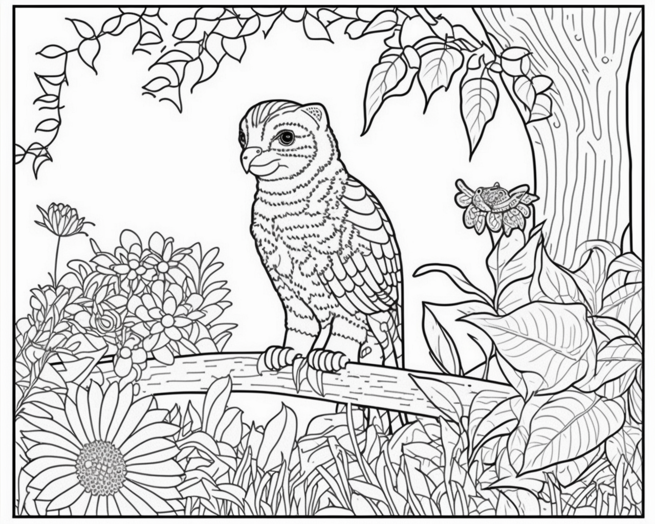 AI Midjourney Prompt for Adult Coloring Pages