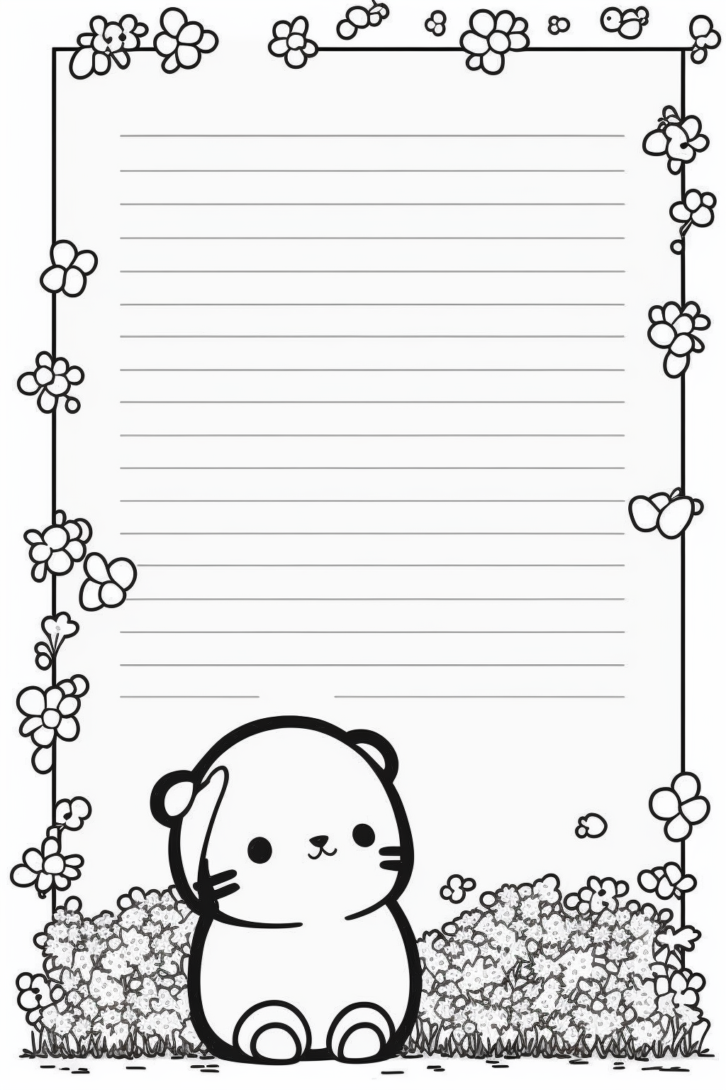 AI Midjourney Prompt for Kids Coloring Notebook Pages