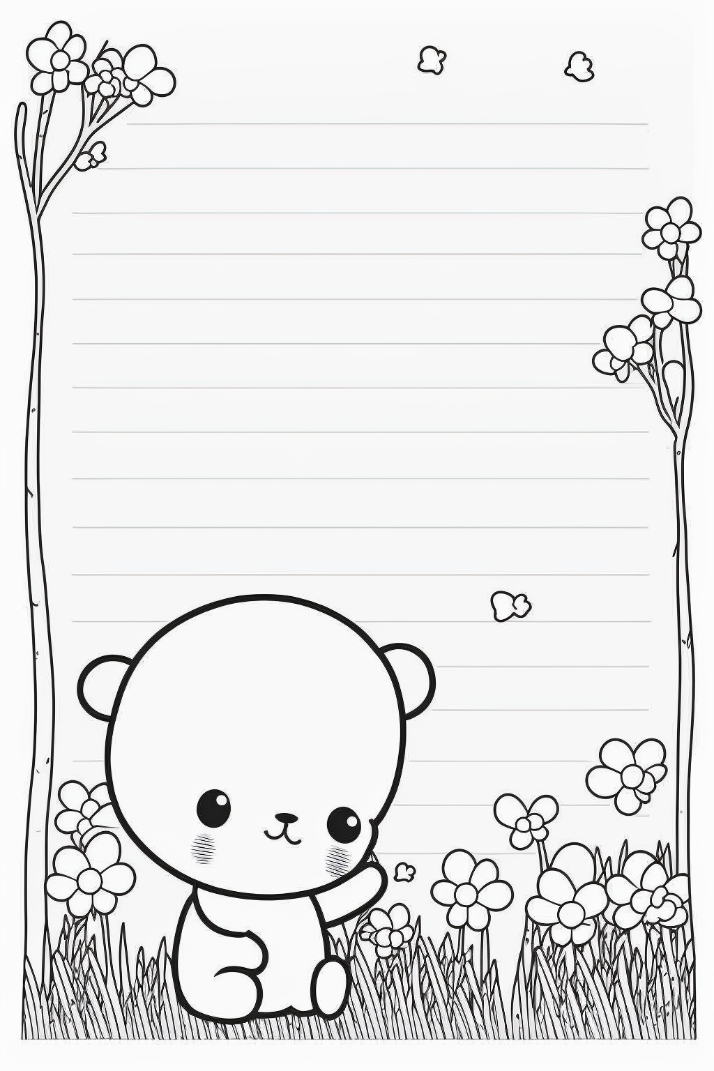 AI Midjourney Prompt for Kids Coloring Notebook Pages