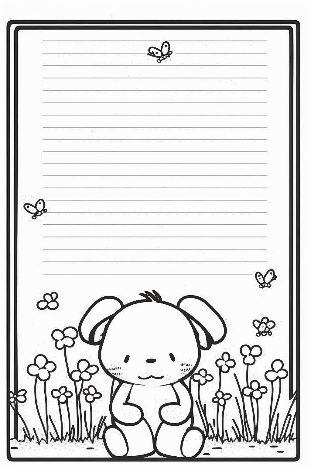 AI Midjourney Prompt for Kids Coloring Notebook Pages