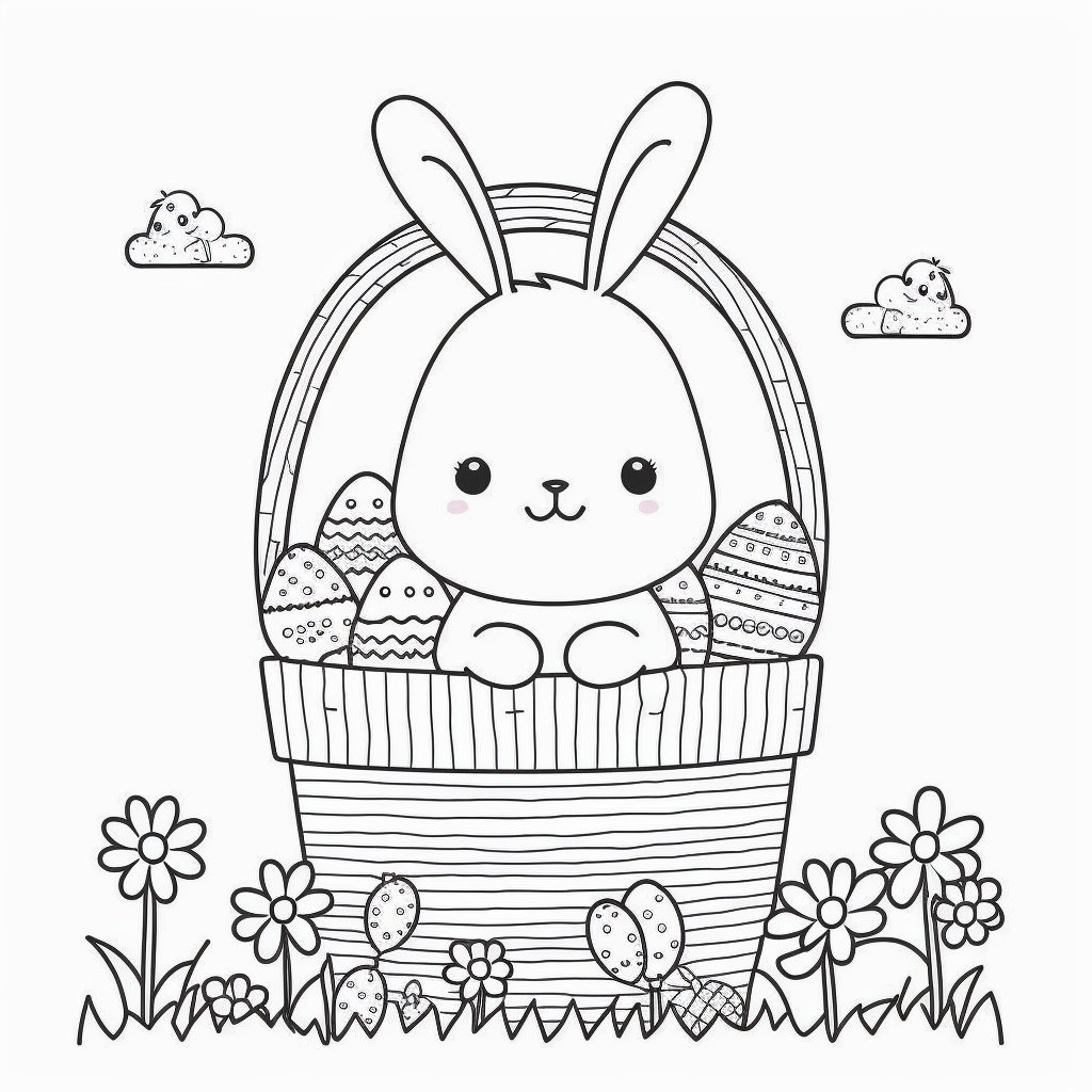 AI Midjourney Prompt For Easter - Coloring Pages