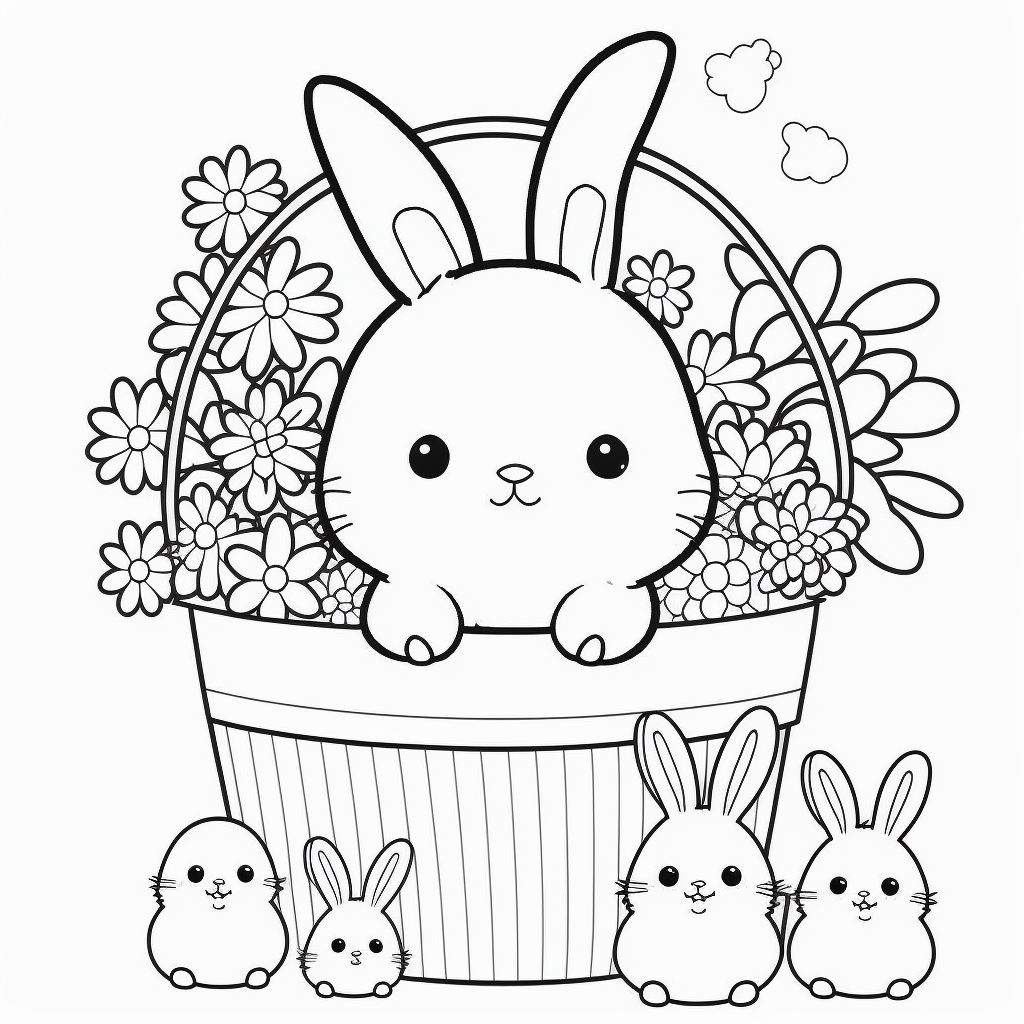 AI Midjourney Prompt For Easter - Coloring Pages