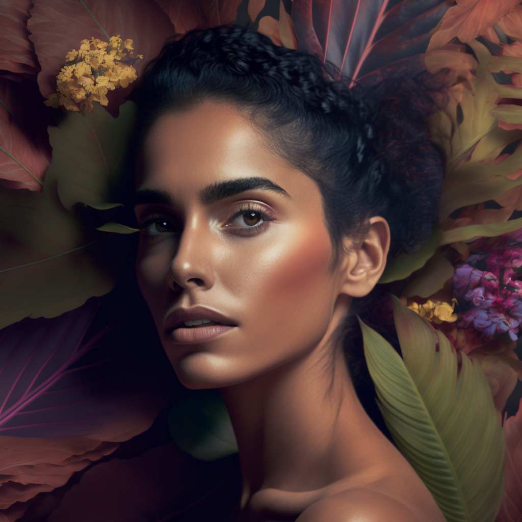 AI Midjourney Prompt for Colorful Potraits with Flowers