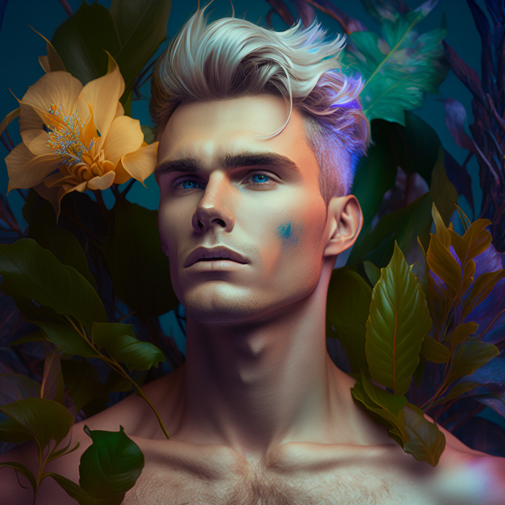 AI Midjourney Prompt for Colorful Potraits with Flowers