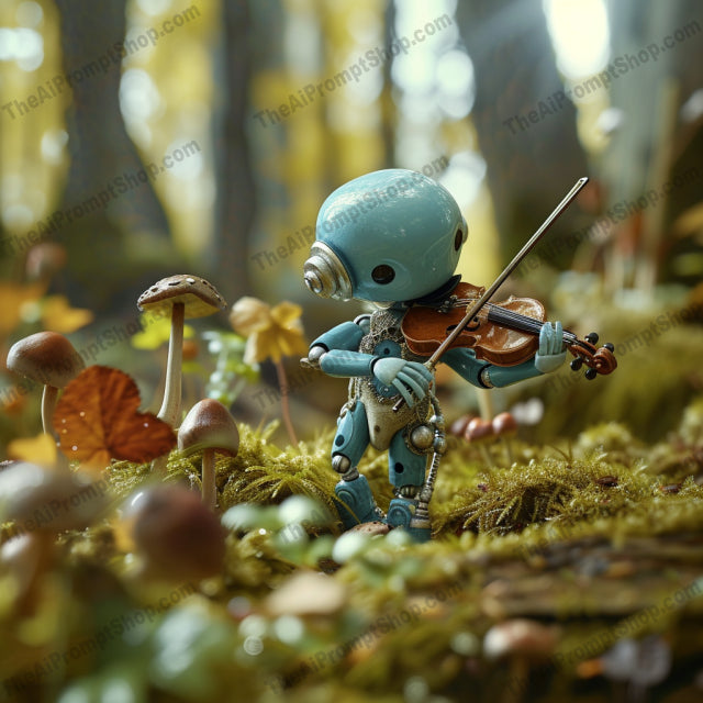 Melodic Botanical Symphony AI MidJourney Image Prompt, Character Art, 4174Animated androids, Botanical backdrop, chat gpt, chat gpt prompts, chatgpt, chatgpt prompts, Digital art, Futuristic pastoral, Harmonious settings, Idyllic scenes, Instrument-playing robots, Lush vegetation, midjourney, Musical serenity, Nature-infused robotics, Peaceful melodies, Robotic musicians, Serene landscapes, Technological and natural fusion, Whimsical bots