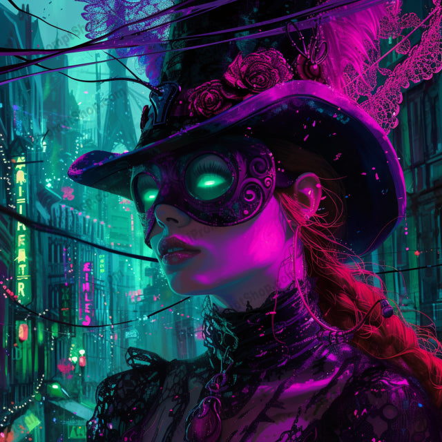 Neon Nocturne AI MidJourney Image Prompt, Character Art, 4225chat gpt, chat gpt prompts, chatgpt, chatgpt prompts, Cyber sorcery, Cyber witch, Cyberpunk art, Cyberpunk characters, Cyberpunk fantasy, Dark illustrations, Digital paintings, Fantasy creatures, Fantasy world, Futuristic city, Magical art, midjourney, Mystical night, Neon cityscapes, Neon fantasy, Neon lights art, Neon witch, Nighttime digital art, Rainy cityscapes, Sci-fi art, Urban fantasy art