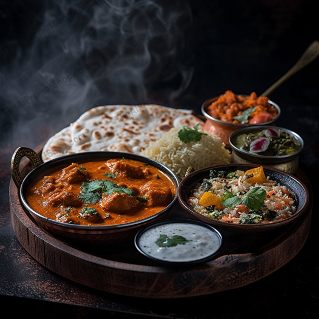 Global Feast AI MidJourney Image Prompt, Food, 4297Aromatic dishes, chat gpt, chat gpt prompts, chatgpt, chatgpt prompts, Cultural fusion, Exotic food styling, International gastronomy, midjourney, Rich textures, Sizzling platters, Spicy flavors, Steamy culinary scenes