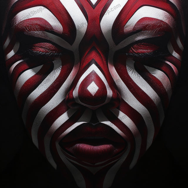 Synthetic Masquerade Elegance AI MidJourney Image Prompt, Character Art, 4179Artistic complexity, Biomechanical masks, chat gpt, chat gpt prompts, chatgpt, chatgpt prompts, Conceptual art, Dramatic contrasts, Futuristic elegance, Hyper-realistic art, Intricate patterns, Mechanical humanity, midjourney, Organic cybernetics, Ornamental designs, Red and white palette, Robotic aesthetics, Surreal portraiture, Symmetrical beauty, Technological fusion