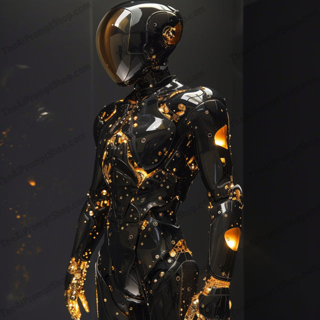 Metallic Sentinels AI MidJourney Image Prompt, Futuristic, 4234Advanced robotics, Advanced technology, Artificial intelligence, Artistic innovation, chat gpt, chat gpt prompts, chatgpt, chatgpt prompts, Concept art, Cybernetic organisms, Cyberpunk inspiration, Digital sculptures, Futuristic armor, Gleaming metal, High-tech art, Mecha aesthetics, Mechanical suits, midjourney, Modern warriors, Polished finish, Reflective materials, Robot design, Sci-fi suits, Shimmering textures, Shiny surfaces