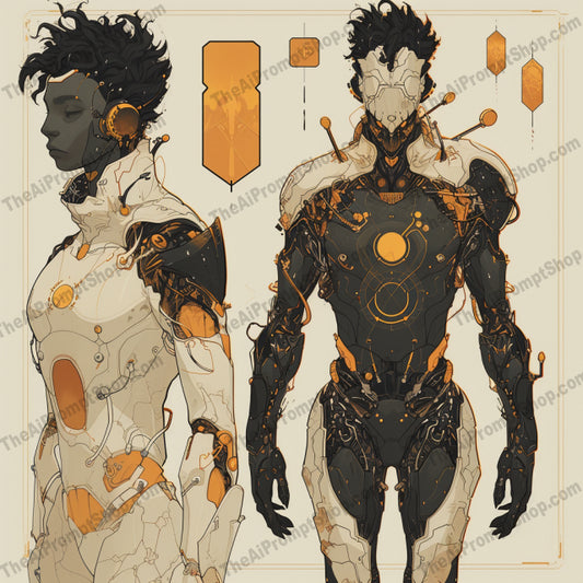 Futuristic Odyssey Concept Art AI MidJourney Image Prompt, Game Assets, 4186Advanced exoskeletons, Character development art, chat gpt, chat gpt prompts, chatgpt, chatgpt prompts, Cyberpunk aesthetics, Detailed concept sketches, Dystopian outfits, Engineering diagrams, Futuristic armor, Industrial fashion, Mechanical suit blueprints, midjourney, Post-apocalyptic gear, Robotic enhancements, Sci-fi character design, Space explorer illustrations, Speculative technology, Technological wearables