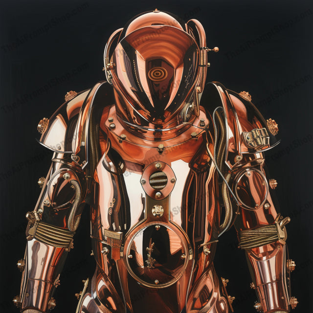 Metallic Sentinels AI MidJourney Image Prompt, Futuristic, 4234Advanced robotics, Advanced technology, Artificial intelligence, Artistic innovation, chat gpt, chat gpt prompts, chatgpt, chatgpt prompts, Concept art, Cybernetic organisms, Cyberpunk inspiration, Digital sculptures, Futuristic armor, Gleaming metal, High-tech art, Mecha aesthetics, Mechanical suits, midjourney, Modern warriors, Polished finish, Reflective materials, Robot design, Sci-fi suits, Shimmering textures, Shiny surfaces