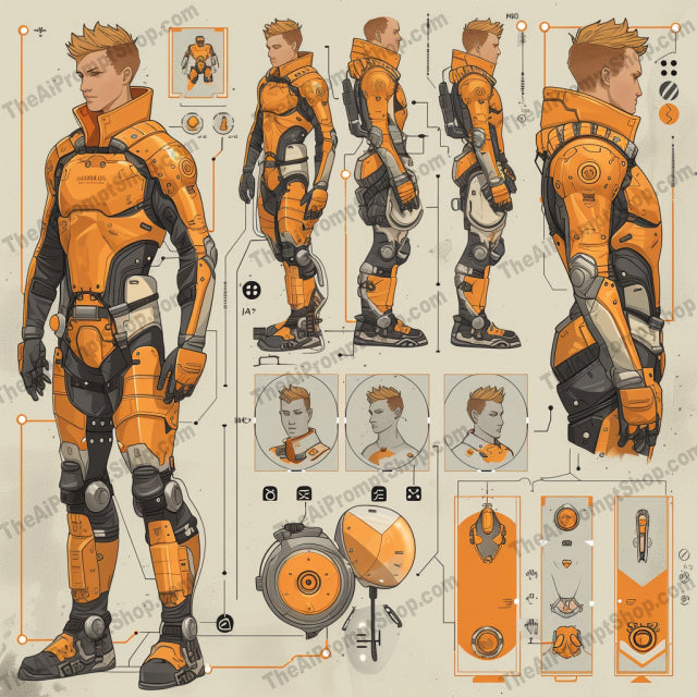 Futuristic Odyssey Concept Art AI MidJourney Image Prompt, Game Assets, 4186Advanced exoskeletons, Character development art, chat gpt, chat gpt prompts, chatgpt, chatgpt prompts, Cyberpunk aesthetics, Detailed concept sketches, Dystopian outfits, Engineering diagrams, Futuristic armor, Industrial fashion, Mechanical suit blueprints, midjourney, Post-apocalyptic gear, Robotic enhancements, Sci-fi character design, Space explorer illustrations, Speculative technology, Technological wearables