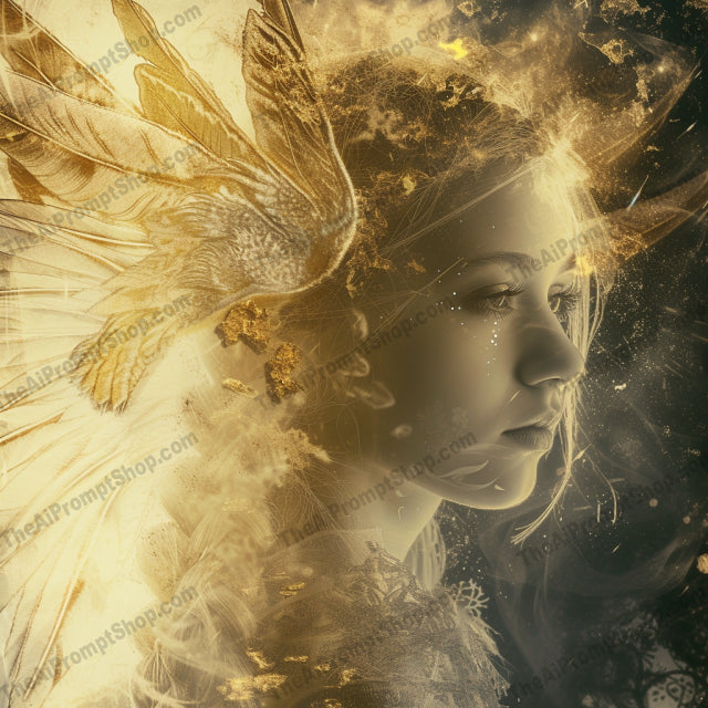 Luminous Beings AI MidJourney Image Prompt, Character Art, 4233Angelic figures, Celestial beings, chat gpt, chat gpt prompts, chatgpt, chatgpt prompts, Digital paintings, Divine light, Elegance, Ethereal art, Fantasy portraits, Glowing effects, Gold palette, Graceful figures, Heavenly art, Intangible beauty, Light and shadow, Magical animals, midjourney, Mystical ambiance, Mythical creatures, Radiant energy, Serenity, Spiritual art, Tranquility in art