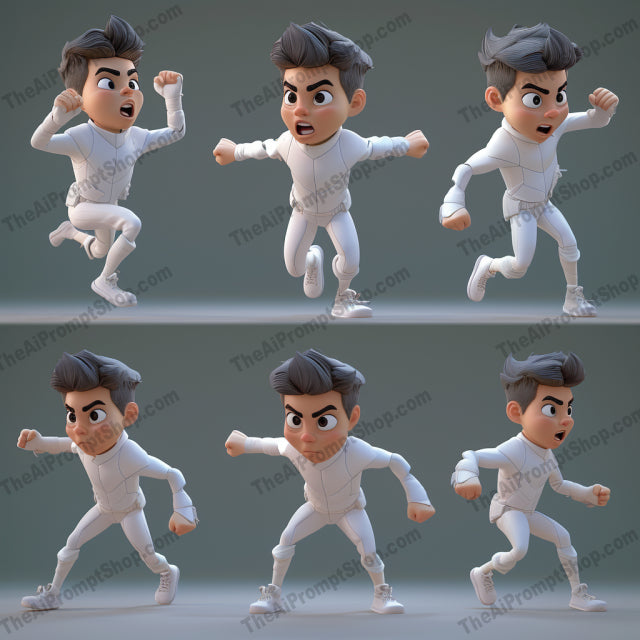 Dynamic Poses and Expressions AI MidJourney Image Prompt, Character Art, 42183D character poses, Action poses, Animation frames, Animation keyframes, Animation sequence, Art reference, Cartoon animation, Character animation, Character design, Character dynamics, Character movement, Character rigging, chat gpt, chat gpt prompts, chatgpt, chatgpt prompts, Digital art, Dynamic poses, Emotional reactions, Expressive faces, Facial expressions, midjourney, Motion study, Movement study, Pose reference