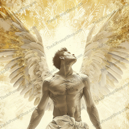 Luminous Beings AI MidJourney Image Prompt, Character Art, 4233Angelic figures, Celestial beings, chat gpt, chat gpt prompts, chatgpt, chatgpt prompts, Digital paintings, Divine light, Elegance, Ethereal art, Fantasy portraits, Glowing effects, Gold palette, Graceful figures, Heavenly art, Intangible beauty, Light and shadow, Magical animals, midjourney, Mystical ambiance, Mythical creatures, Radiant energy, Serenity, Spiritual art, Tranquility in art