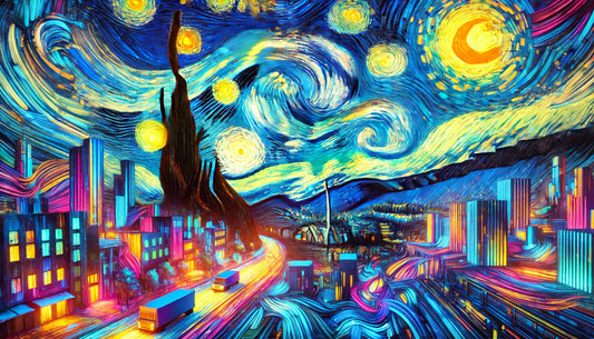 Van Gogh style AI, AI art prompts, AI-generated art, post-impressionist AI, Van Gogh-inspired art, AI art creation, art and technology, AI prompt shop, Van Gogh deep learning