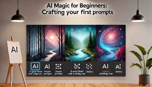 AI Magic for Beginners: Start with simple prompts to create AI-generated art and text. Get more tips and styles at TheAIPromptShop.com.