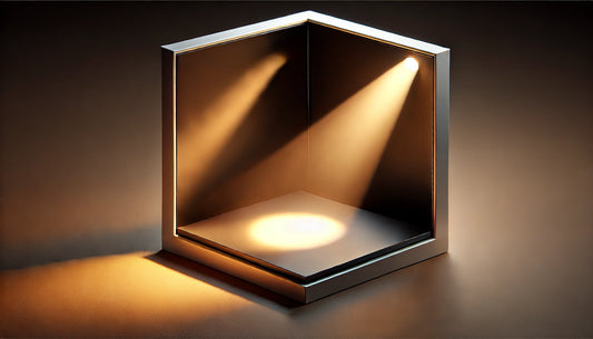 A highly realistic digital art scene with a focus on light and shadow, featuring a central object illuminated by a soft, dramatic light source that creates detailed, lifelike shadows and adds depth and dimension to the image.