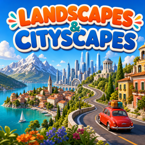 Landscapes & Cityscapes AI image prompts collection