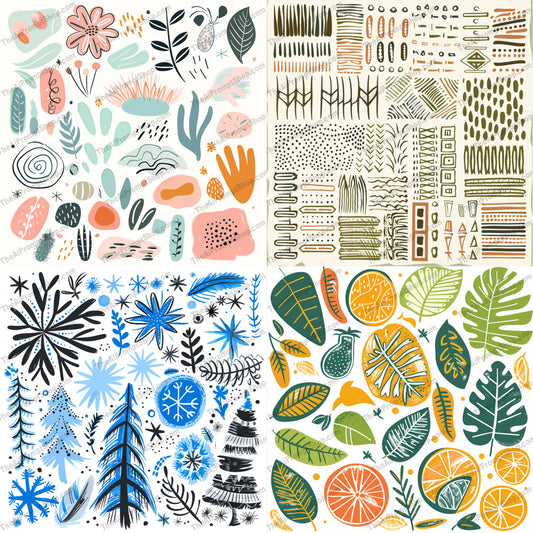 Boho Abstract Botanical Patterns AI MidJourney Image Prompt, 8746 Florals, midjourney, boho, abstract, botanical, patterns, nature, organic, shapes, lines, illustrations, vibrant, eclectic, earthy tones, bright colors, artistic, decor, design, natural, leaves, flowers, creative, Midjourney, Ai, Ai Image Prompt, Image Prompt, Prompt