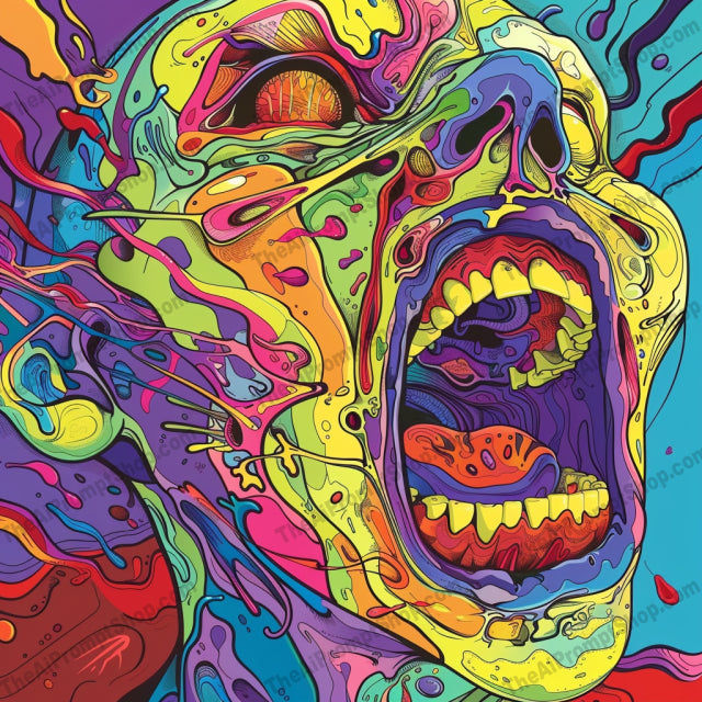 AI MidJourney Image Prompt, Psychedelic Scream, 4871