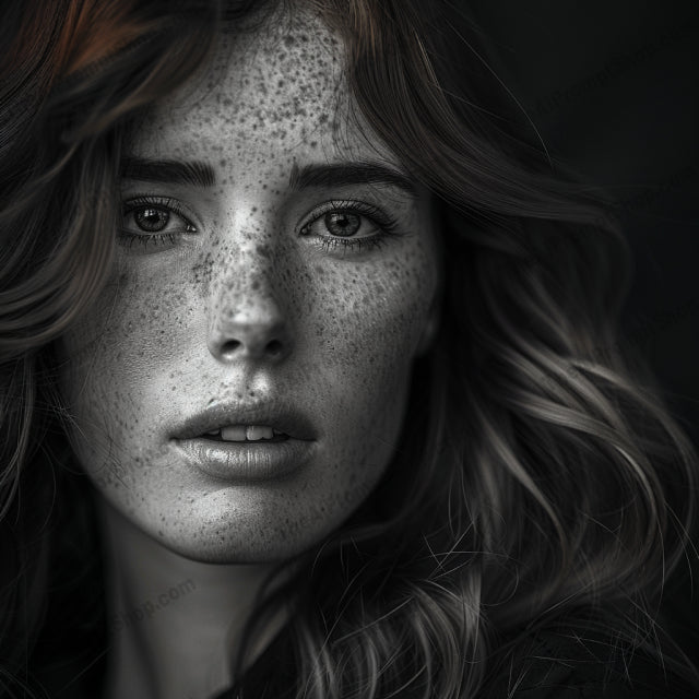 Dark & Mysterious Portrait AI MidJourney Image Prompt, 9603 — A captivating portrait in dark and mysterious tones, focusing on hair and texture — product preview image 3