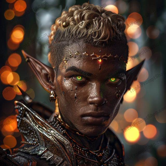 Fantasy Elf Portrait AI MidJourney Image Prompt, 9006 Fantasy, midjourney, fantasy, elf, portrait, detailed, armor, mystical, ethereal, bokeh, background, accessories, character design, fantasy character, elven, magic, enchanted, imaginary, mythical, legend, warrior, adventure, Midjourney, Ai, Ai Image Prompt, Image Prompt, Prompt