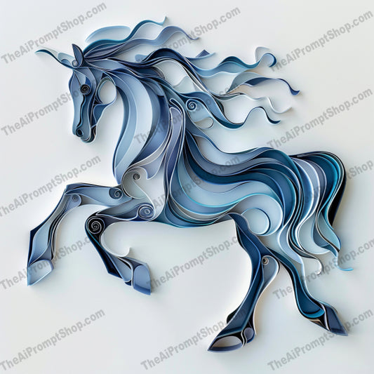 Elegant Paper Art AI MidJourney Image Prompt, 8100animal wall art, artistic animals, contemporary decor, creative decor, decorative art, detailed art, dragon art, elegant designs, handcrafted designs, horse art, intricate animal art, lion art, midjourney, modern art, paper art, paper sculpture, quilling art, swan art, three-dimensional art
