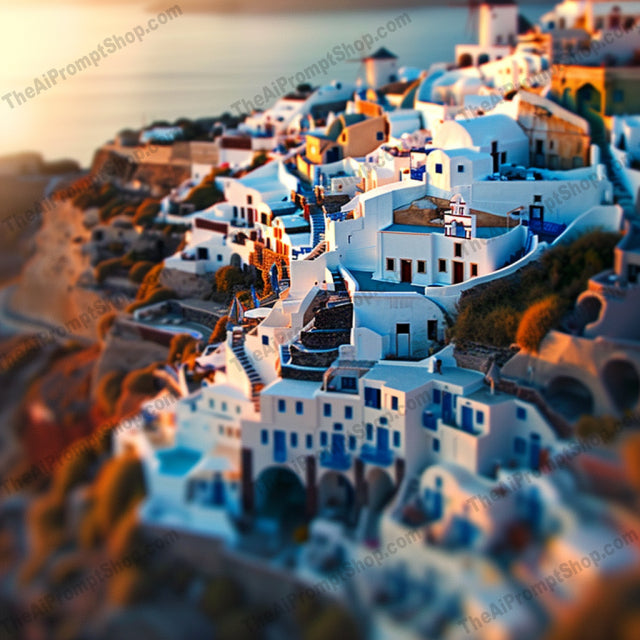 Global Cityscapes in Miniature AI MidJourney Image Prompt, 9256 Landscapes & Paintings, midjourney, miniature cityscapes, tilt-shift photography, Santorini, Paris, Eiffel Tower, New York, Times Square, Tokyo, city architecture, urban landscapes, travel destinations, city life, iconic landmarks, aerial view, dollhouse effect, artistic photography, city miniatures, global city art, urban exploration, metropolitan scenes, Midjourney, Ai, Ai Image Prompt, Image Prompt, Prompt