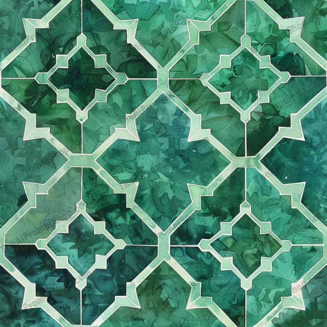 AI MidJourney Image Prompt, Geometric Watercolor Mosaic, 4759