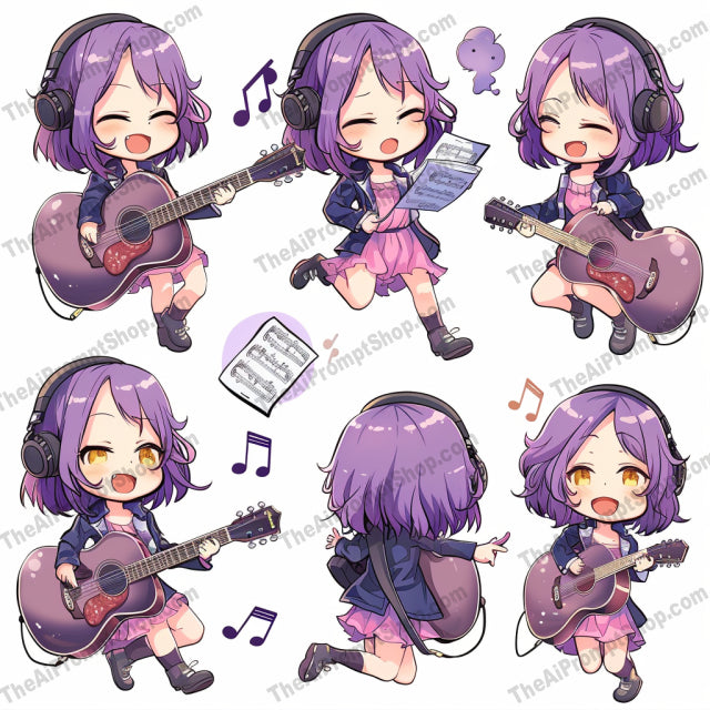 Chibi Character Illustrations AI MidJourney Image Prompt, 9423 Anime, midjourney, chibi, cute, character, illustration, adorable, art, painting, gardening, music, scientist, emotions, outfits, colorful, fun, creative, anime-style, kawaii, children, activities, expressive, Midjourney, Ai, Ai Image Prompt, Image Prompt, Prompt