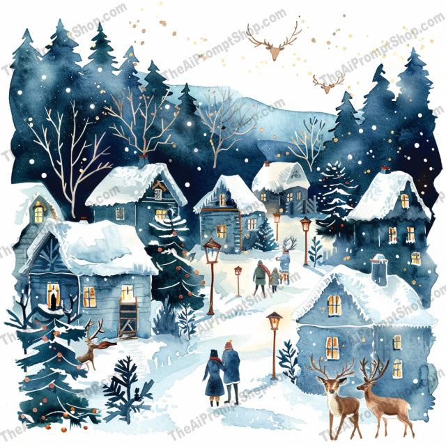 Winter Wonderland Illustrations AI MidJourney Image Prompt, 9053 Holidays, midjourney, winter, wonderland, illustration, snowy, landscape, holiday, festive, cottage, castle, scenery, magic, charm, cheer, serene, cozy, grand, whimsical, seasonal, Christmas, art, Midjourney, Ai, Ai Image Prompt, Image Prompt, Prompt