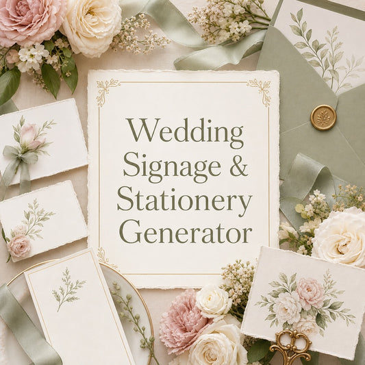 Wedding Signage & Stationery Generator | ChatGPT Tool — Create wedding stationery that feels like your celebration — cover image