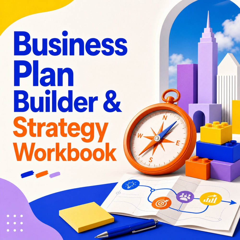 Business planning workbook for clarifying goals, organizing strategy, and building a practical plan.