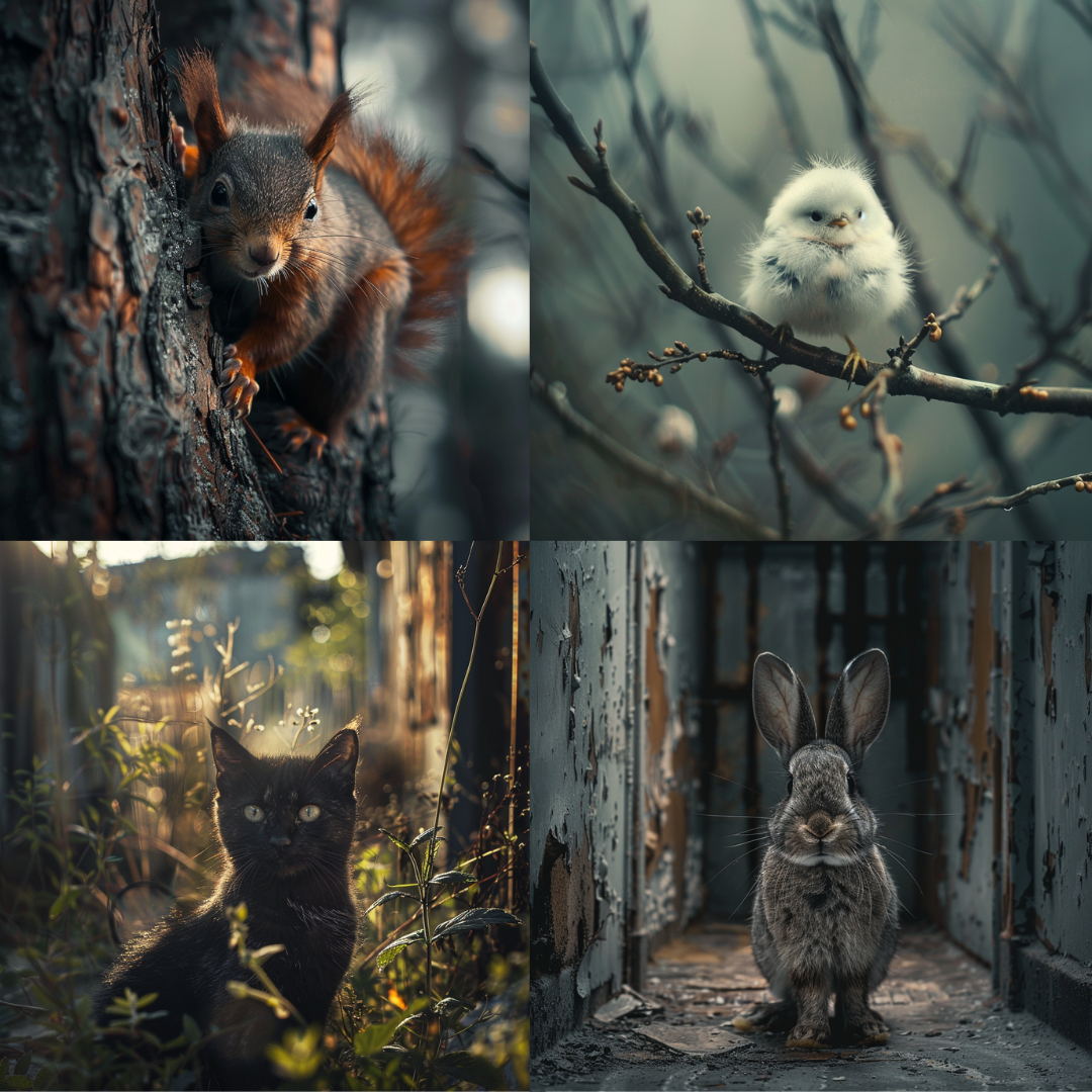 AI MidJourney Image Prompt, Whimsical Woodland Residents, 4857