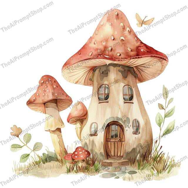 Whimsical Storybook Cottage AI MidJourney Image Prompt, 9183 Storybook Illustrations, midjourney, storybook, cottage, whimsical, fairy tale, watercolor, enchanting, nostalgic, charming, dreamy, architecture, quaint, illustration, fantasy, magical, forest, mushroom house, tree house, castle, hand-drawn, creative, Midjourney, Ai, Ai Image Prompt, Image Prompt, Prompt