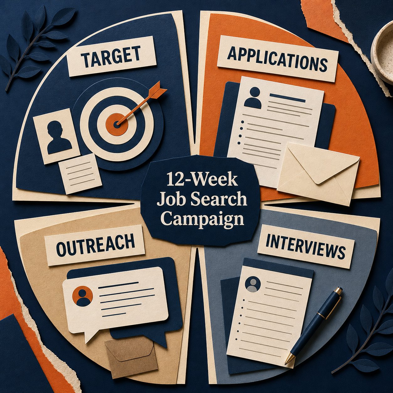 12-Week Job Search Campaign | AI Workflow Toolkit illustrated contents overview