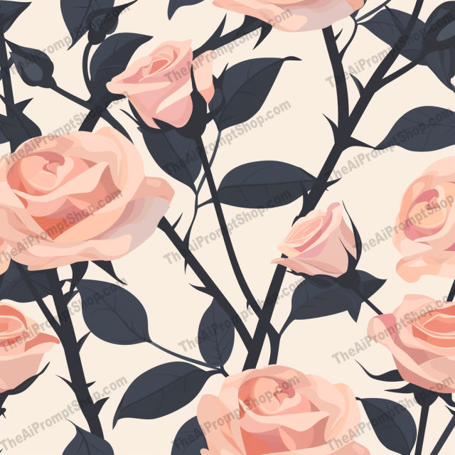 Vintage Floral Illustration AI MidJourney Image Prompt, 8383