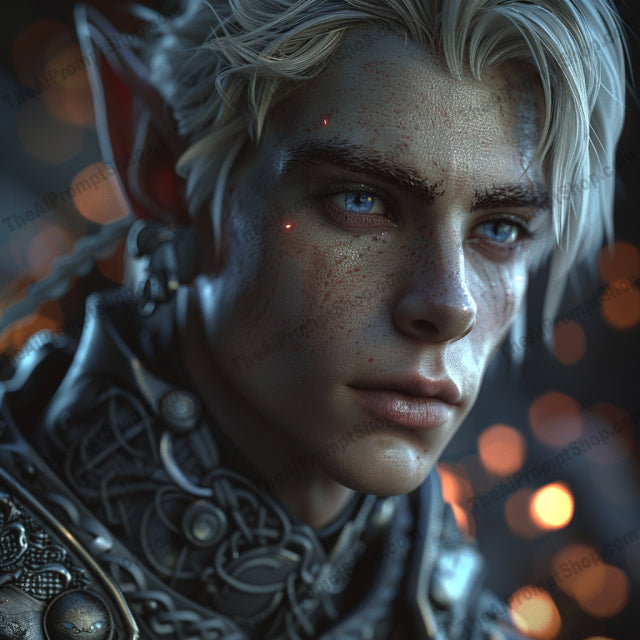 Fantasy Elf Portrait AI MidJourney Image Prompt, 9006 Fantasy, midjourney, fantasy, elf, portrait, detailed, armor, mystical, ethereal, bokeh, background, accessories, character design, fantasy character, elven, magic, enchanted, imaginary, mythical, legend, warrior, adventure, Midjourney, Ai, Ai Image Prompt, Image Prompt, Prompt