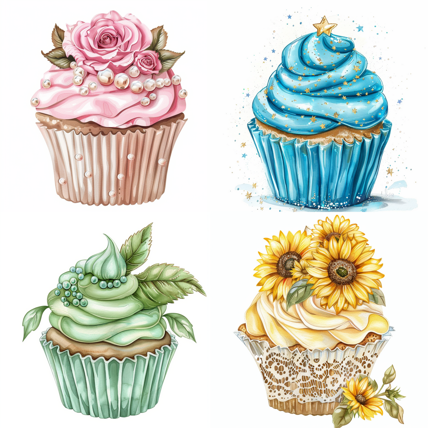 Elegant Cupcake Creations AI MidJourney Image Prompt, 8013