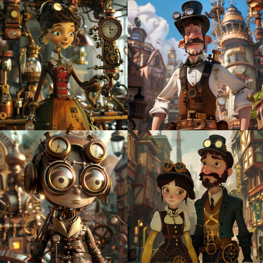 AI MidJourney Image Prompt, Steampunk Reveries, 5142