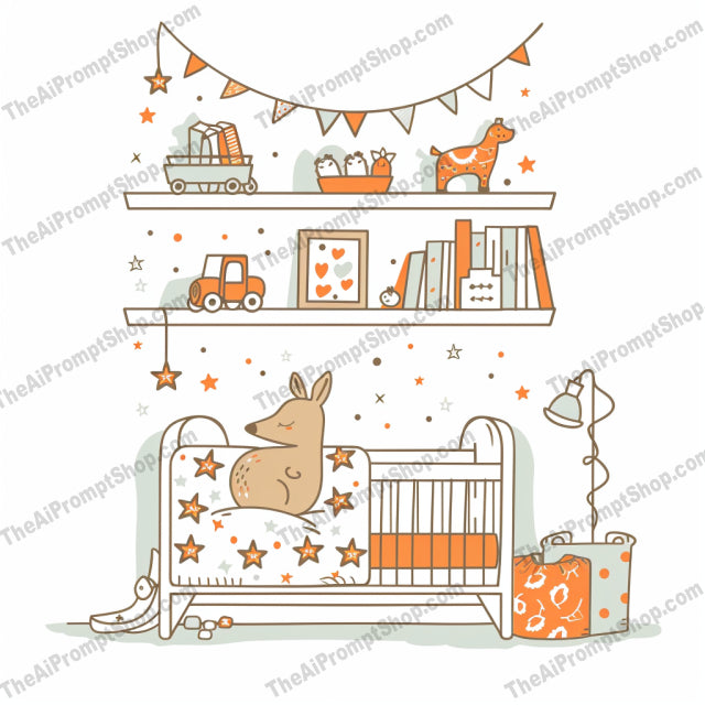 Illustrated Cozy Home Scenes AI MidJourney Image Prompt, 8370