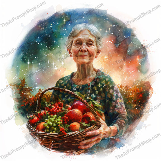 Whimsical Portrait Series AI MidJourney Image Prompt, 9671 Florals, midjourney, whimsical, portrait, celestial, dreamy, illustration, colorful, heartwarming, magical, art, fantasy, gentle, vibrant, background, galaxy, stars, nature, book, flowers, basket, puppy, Midjourney, Ai, Ai Image Prompt, Image Prompt, Prompt