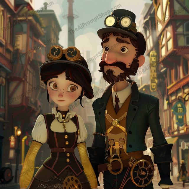 AI MidJourney Image Prompt, Steampunk Reveries, 5142