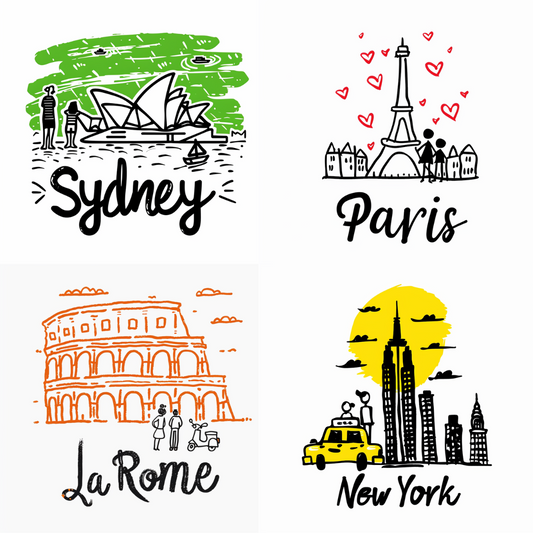 Iconic Cities Sketches AI MidJourney Image Prompt, 8047