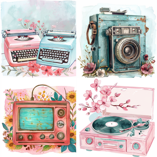 AI MidJourney Image Prompt, Vintage Hues Watercolor, 4497