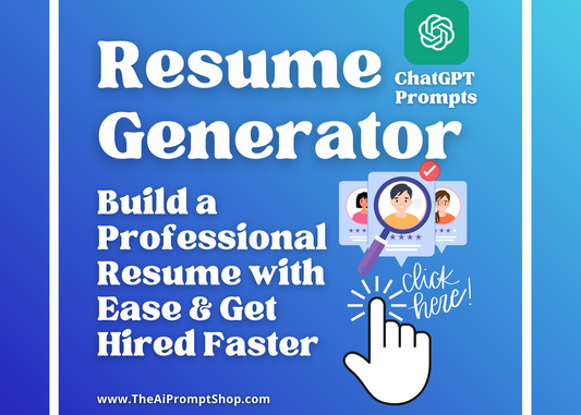 ChatGPT Resume Generator | Elevate Your Job Search & Get Hired Faster | AI | Digital Download | Instant Access |