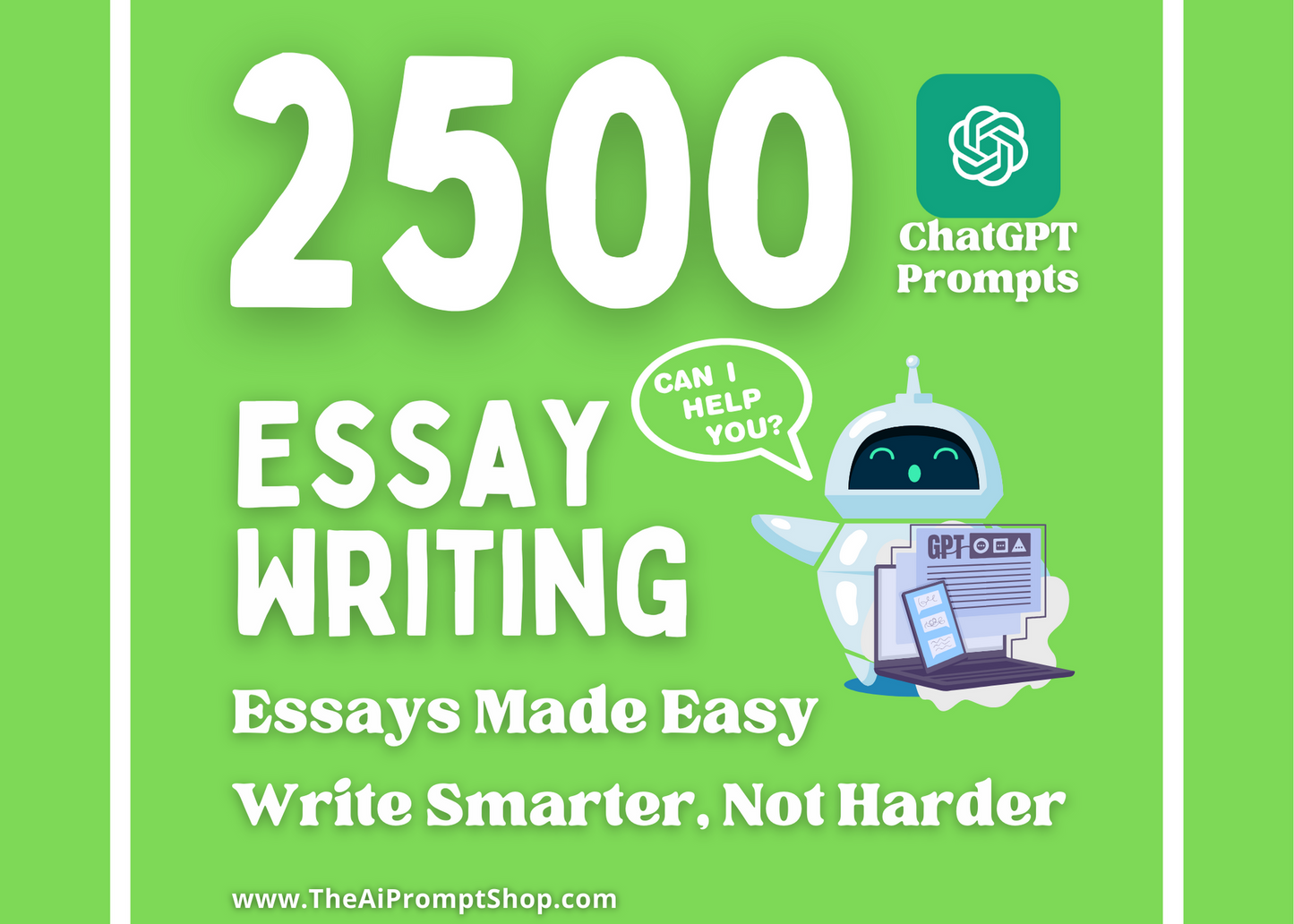 ChatGPT Prompts | Essay Writing | AI | Digital Download | Chat GPT Prompts